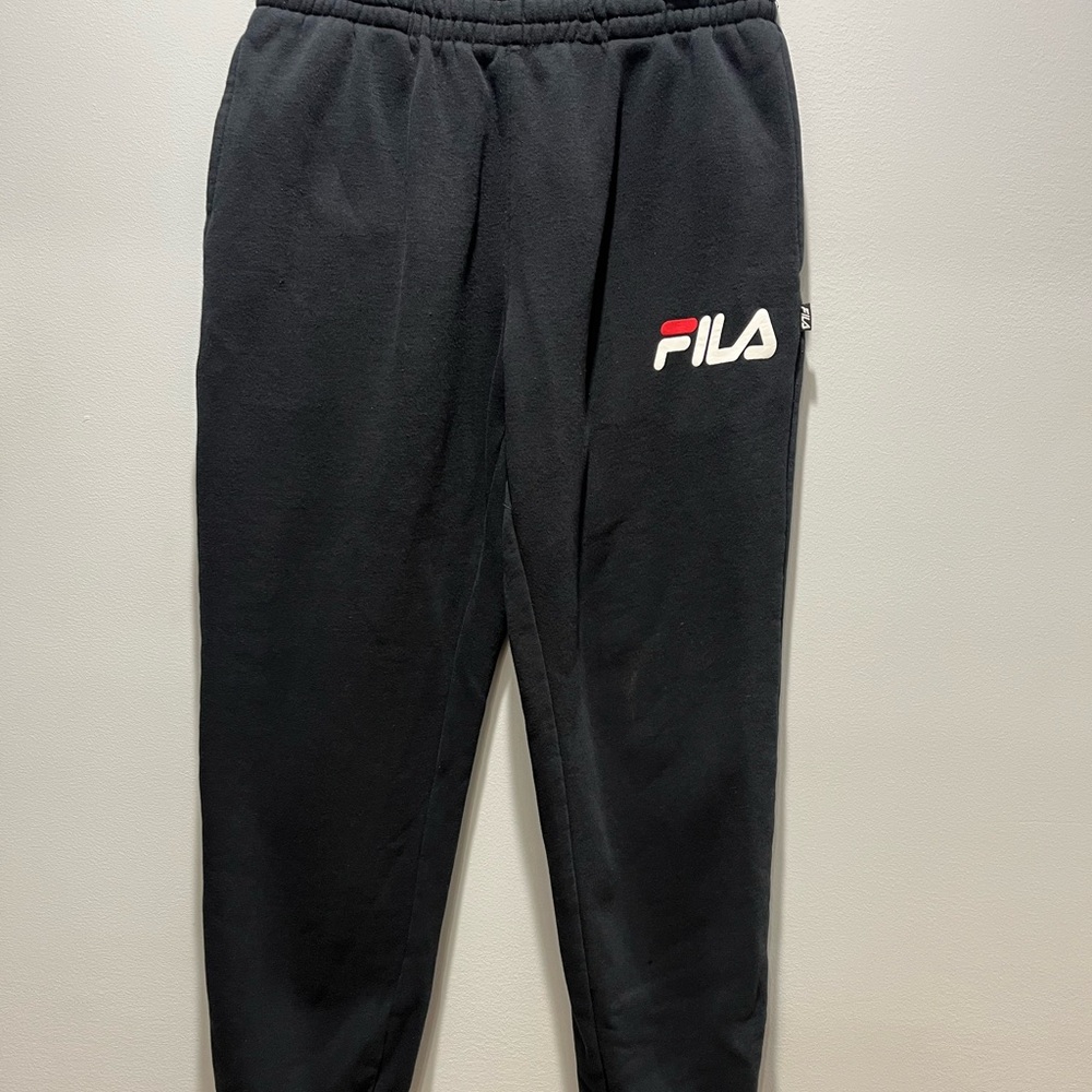 Men's Fila Black Joggers Sweatpants, Size S. Good Condition